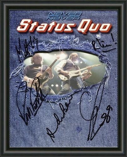STATUS QUO - BAND - A4 SIGNED AUTOGRAPHED Photo Poster painting POSTER  POSTAGE