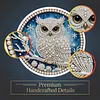 Kit de peinture en perles maison pour hibou avec cadre rond et pompon de 9,25x9,25 pouces kits d&rsquo;art pour peinture en perles pour adultes d&eacute;butants d&eacute;coration murale