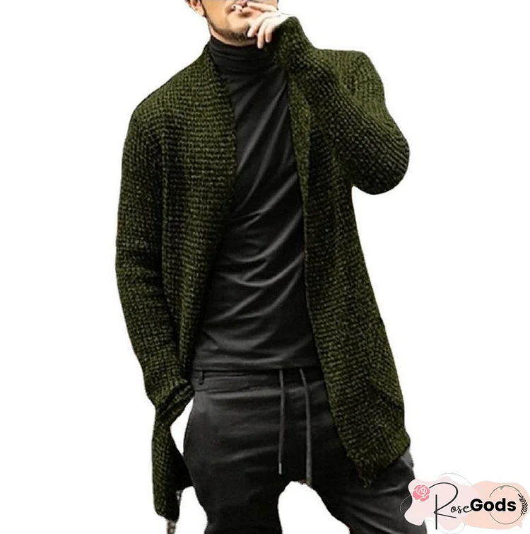 Long Sleeve Knitted Cardigan Windbreaker Jacket