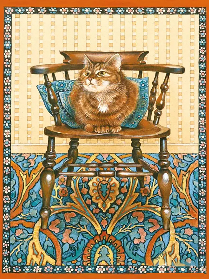 Retro Poster Cat 40*50CM(Canvas) Full Round Drill Diamond Painting gbfke