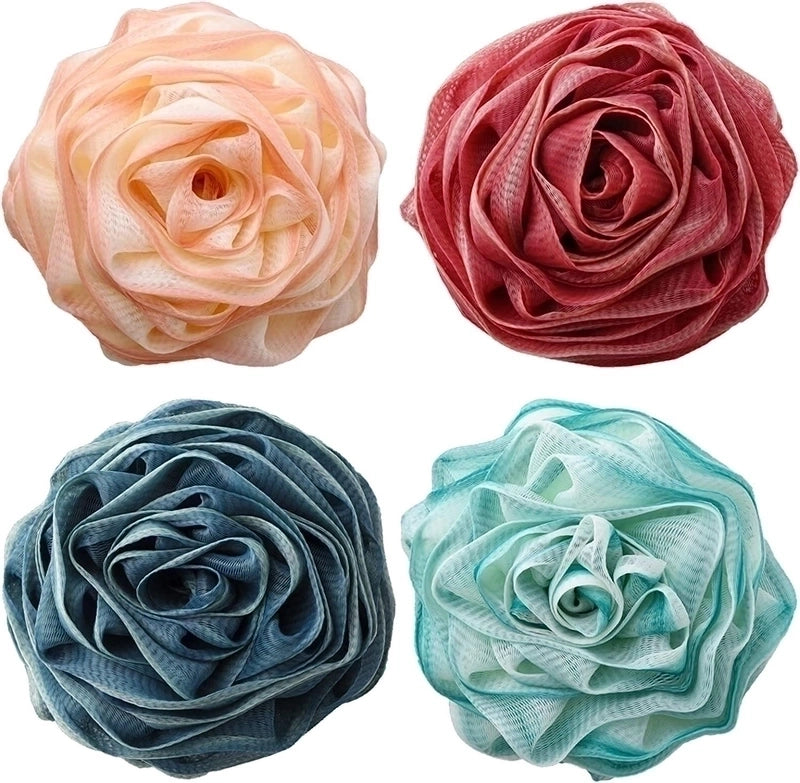 Casual Flower Pe Bath Ball/mesh Sponge