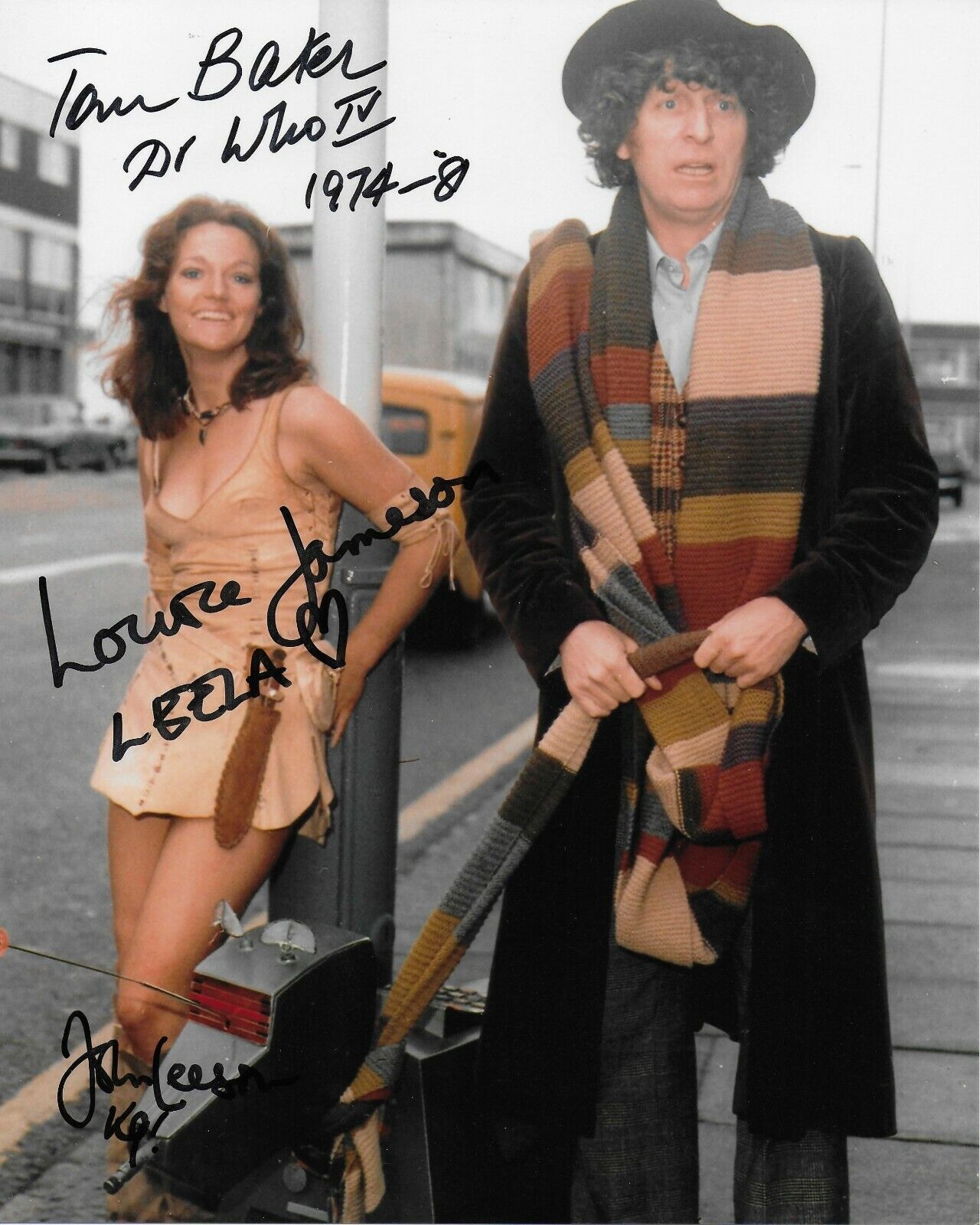 Tom Baker Louise Jameson John Leeson Dr. Who Original Signed 8x10 Photo Poster painting #3