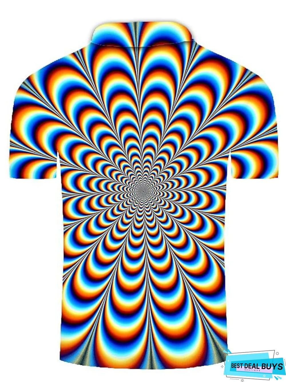 Men's Golf Shirt Tennis Shirt 3D Print Graphic Optical Illusion Print Short Sleeve Daily Tops Basic Rainbow