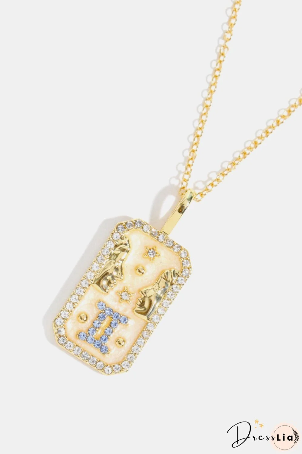 Rhinestone Constellation Pendant Copper Necklace