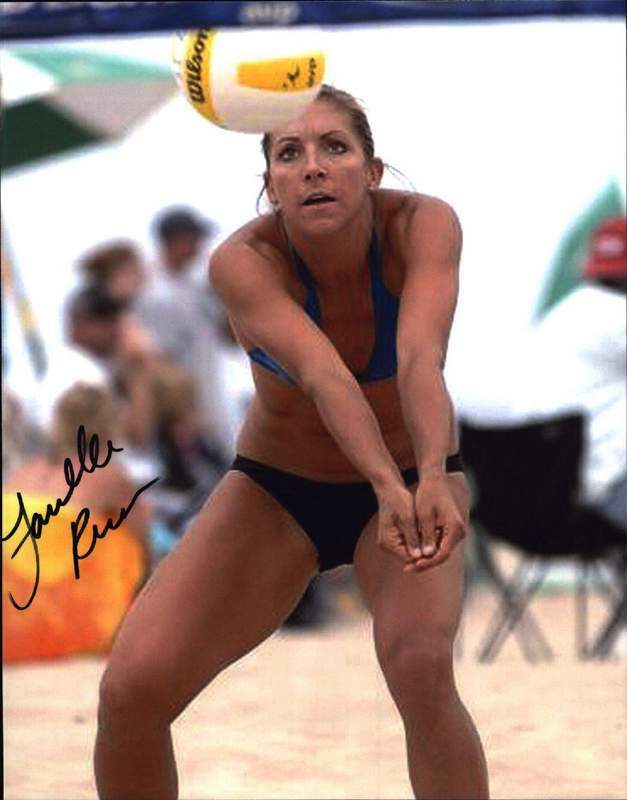 Janelle Ruen authentic signed AVP volleyball 8x10 Photo Poster painting W/Cert Autographed 02