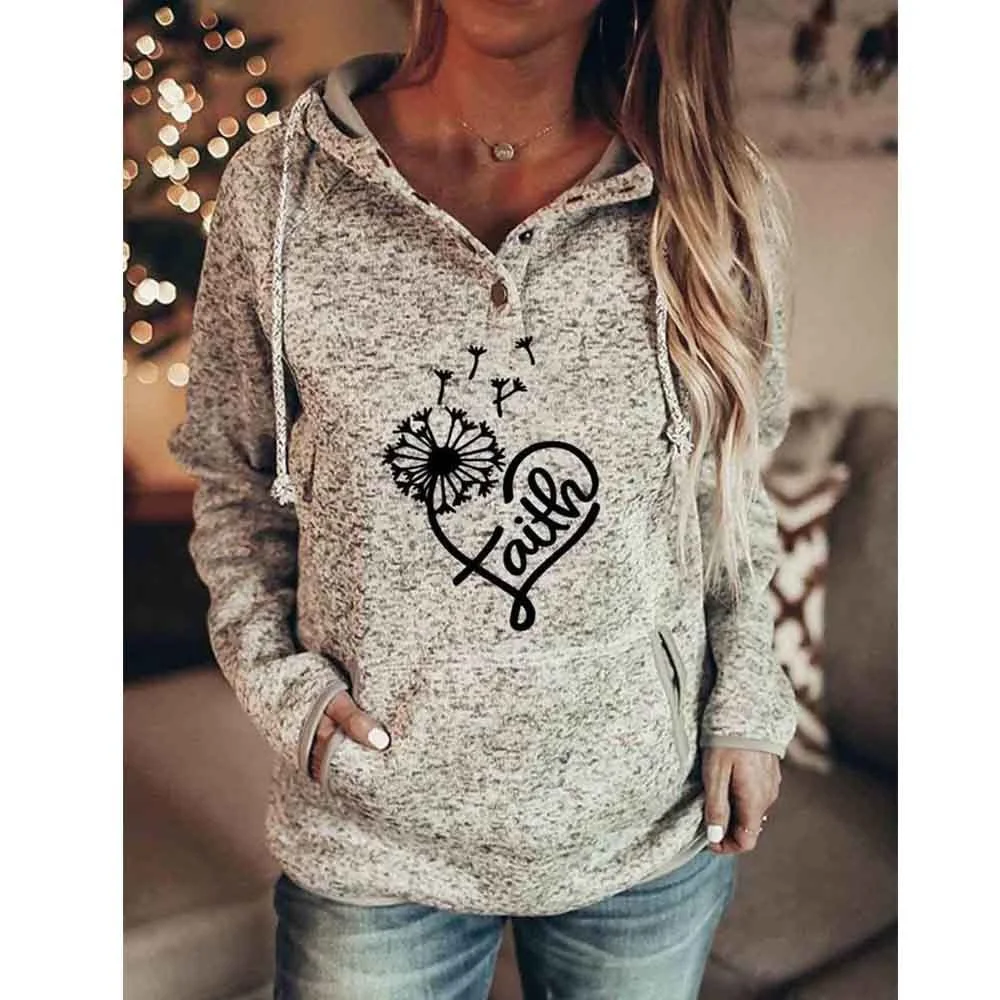 Women Sweater Christmas Hoodie Print Sweatshirt