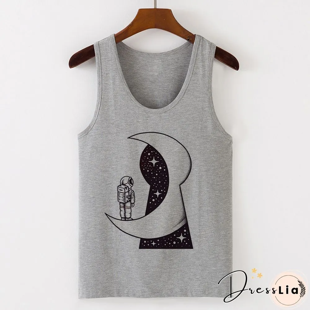Womens Sexy Vest Tank Tops T-Shirt Summer Camisole Universe Print Fashion Streetwear