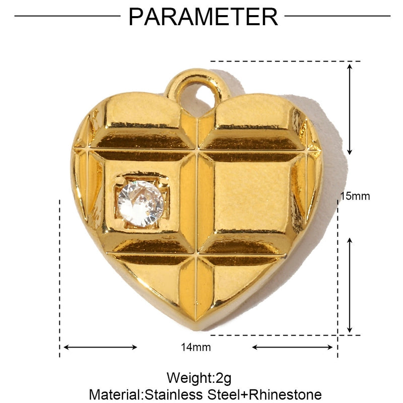 3 PCS/Package Titanium Steel Letter Heart Shape Pendant Jewelry Accessories