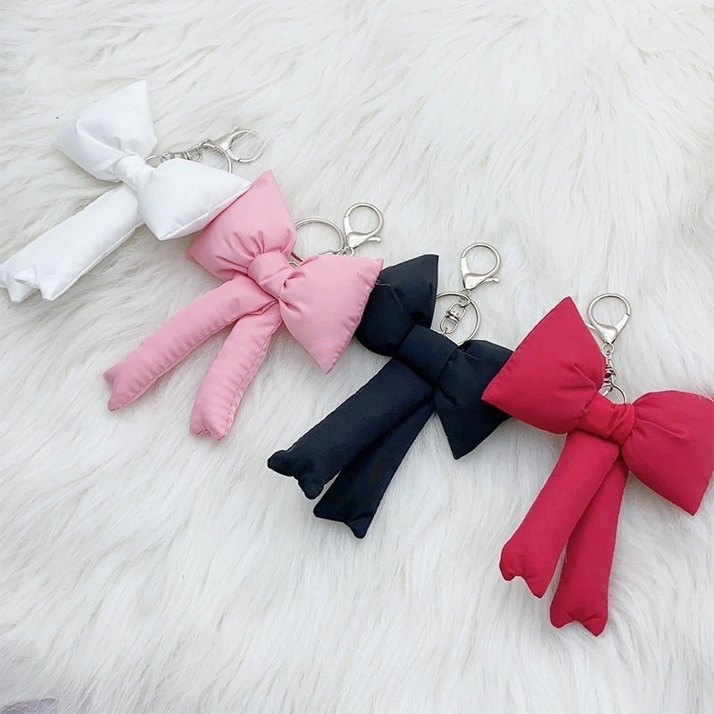 Korean Style Multi-color Cute Girl Heart Bow Keychain Bag Pendant Accessories High-grade Sense Niche Fashion