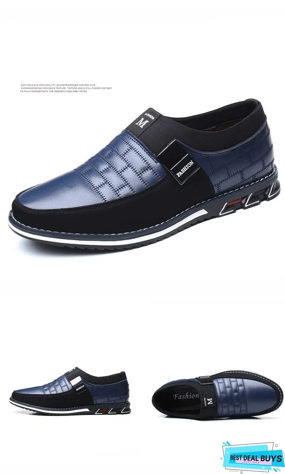 Leather Men Casual Shoes Mens Loafers Moccasins Breathable Slip On Black Driving Shoes