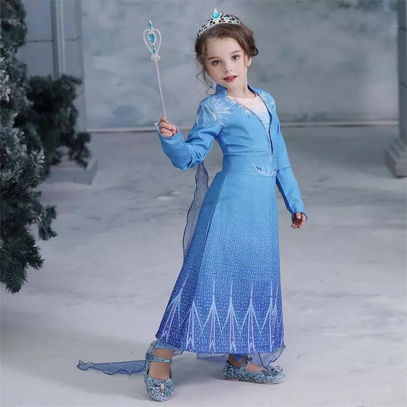 Girls Elsa Snow Queen Ice Princess Halloween Costume