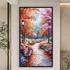 Chemin forestier - perceuse ronde peinture diamant - 40*70cm (grande taille)