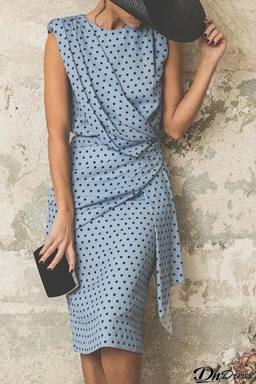 Dot Sleeveless Bodycon Dress