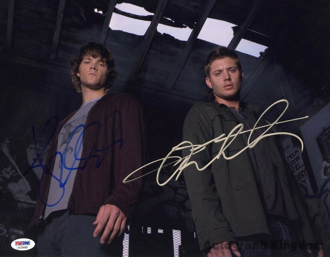 Jared Padalecki & Jensen Ackles Supernatural TV Autographed Photo Poster painting (Reprint 8)