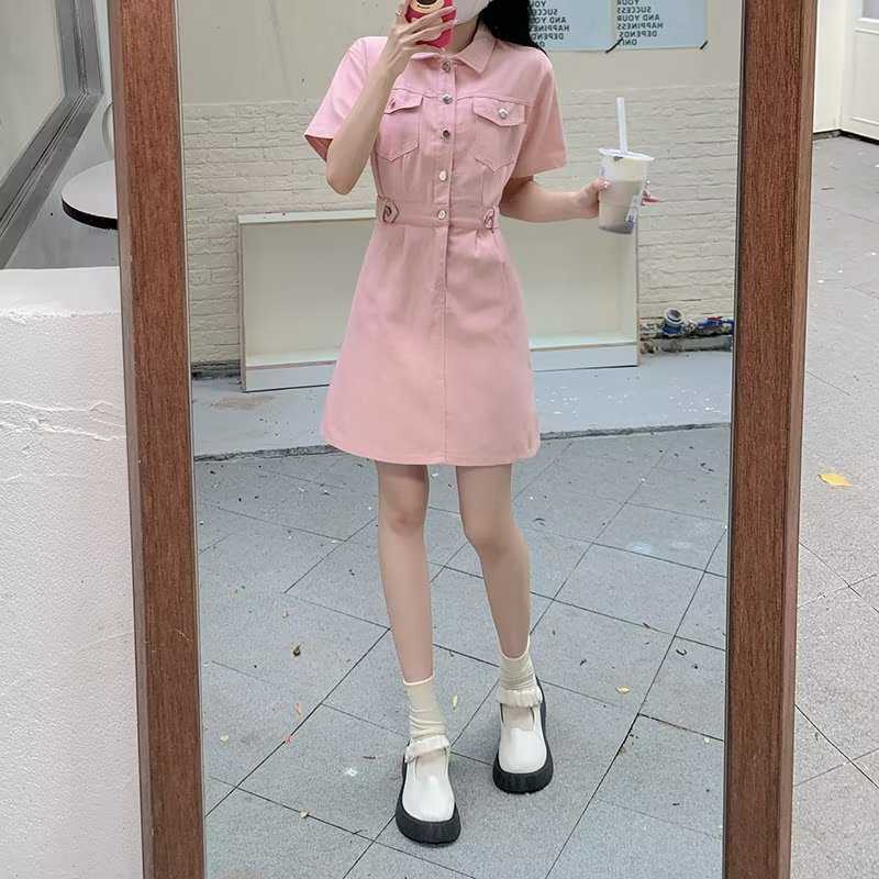  thdmladies Celebrity In Training Light Pink Denim Dress thedmladies