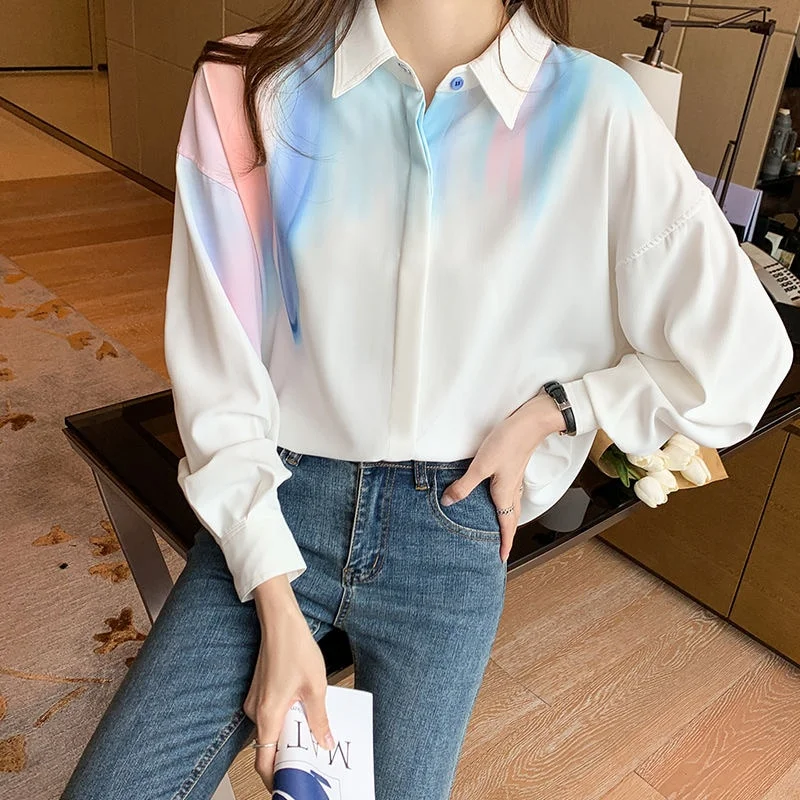 Colourp Women Tops and Blouses Stripe Print Elegant Long Sleeve Office Lady Work Wear Shirts Female Slim Blusas Fashion 2369