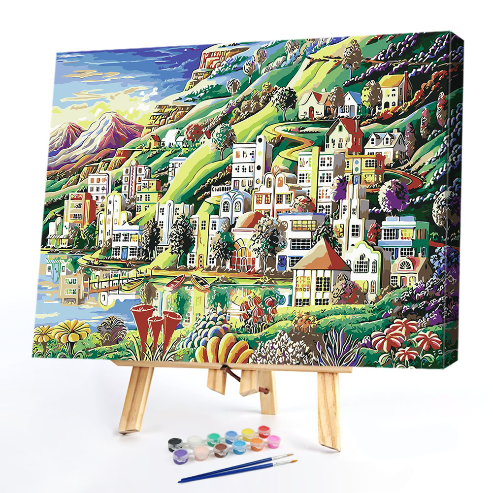 

40*50CM Paint By Numbers-Mountain House, 501 Original