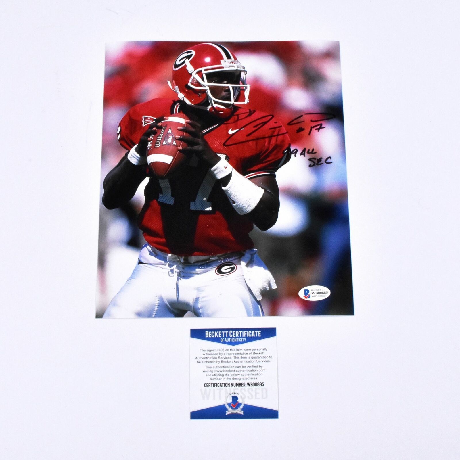 Quincy Carter Signed 11x14 Georgia Bulldogs 99 All SEC