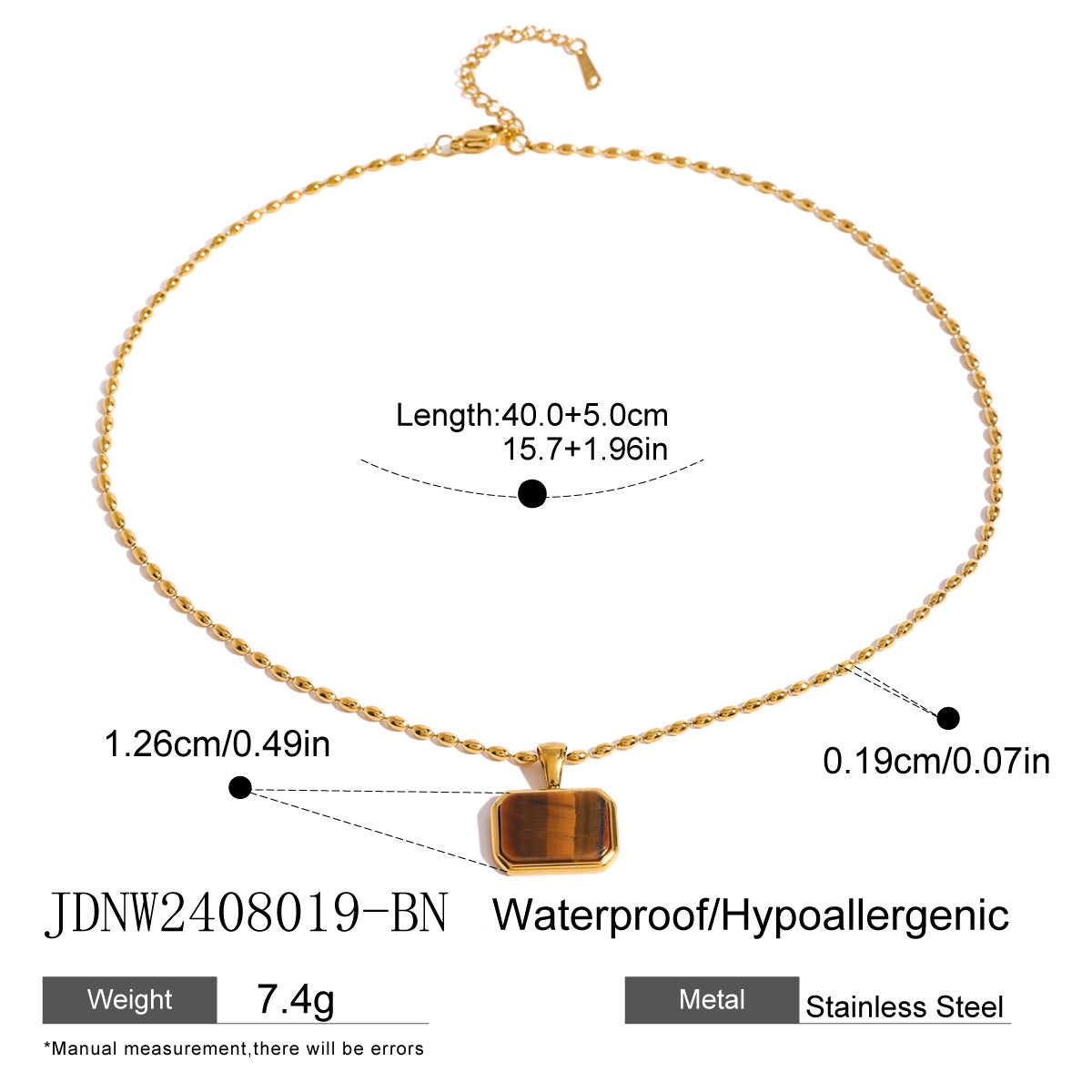 Cross Geometric Stainless Steel Electroplating Necklaces