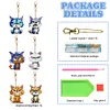 6 PCS Double Sided Special Shape Diamond Painting Keychain (Fierce Cute Cat)