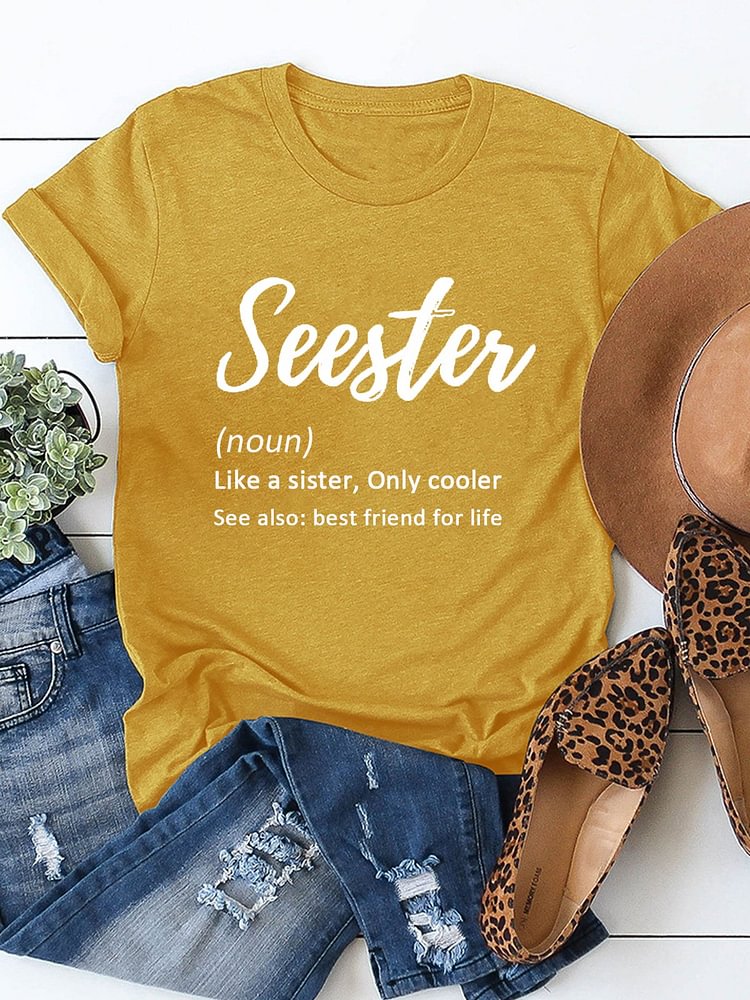 Women's Seester, Sister Definition Casual Cotton Tee