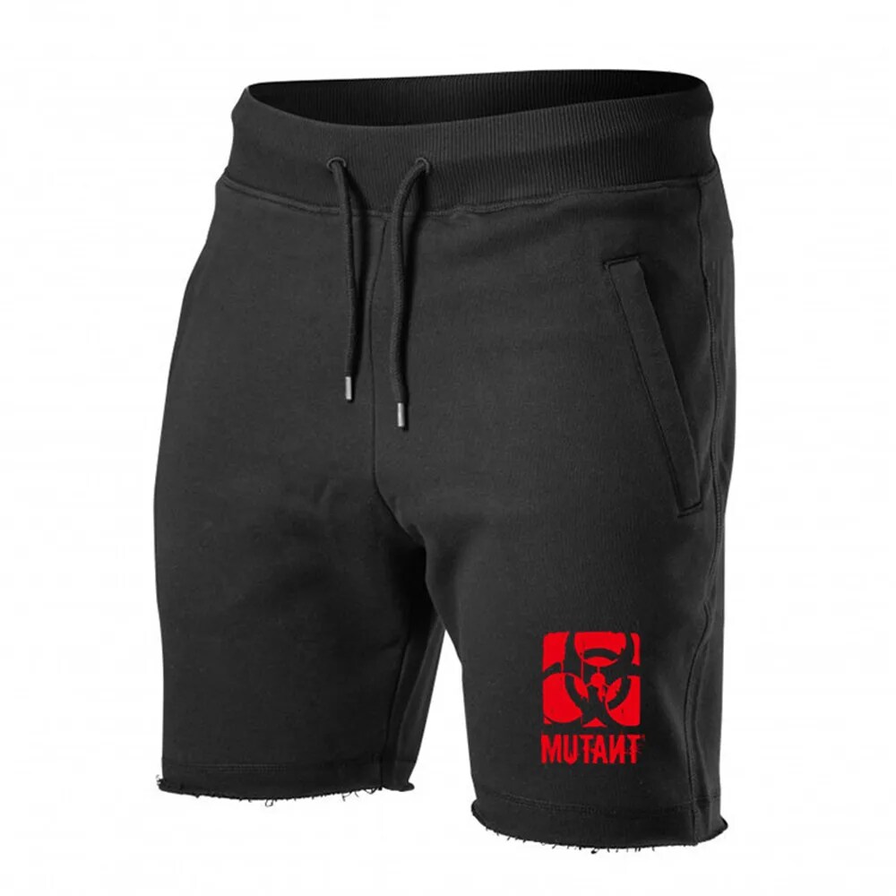 Cotton Casual Shorts Men Gym Fitness Bodybuilding Bermuda Summer Stylish Print Short Pants Bottoms Male Running Sport Clothing