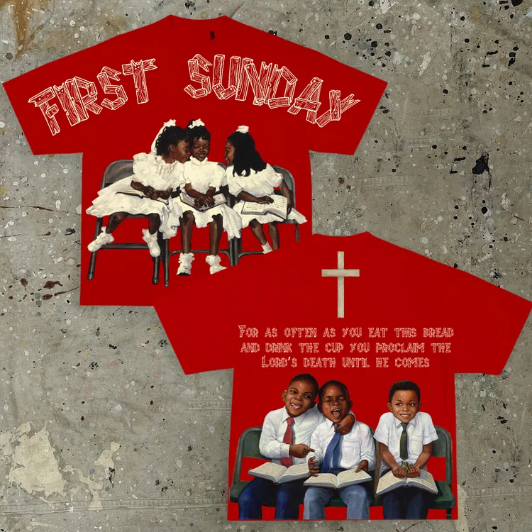 Personalized First Sunday Graphic 100% Cotton Short Sleeve T-Shirt