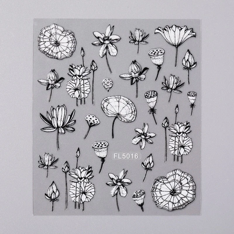 3D Nail Art Sticker Iridescent Gold Black Gilded Stripe Wave Line Adhesive Transfer Foils DIY Decal Manicures Tips Decoration-Nail Inspo