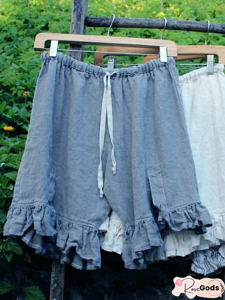 Women Linen Folds Bottoms