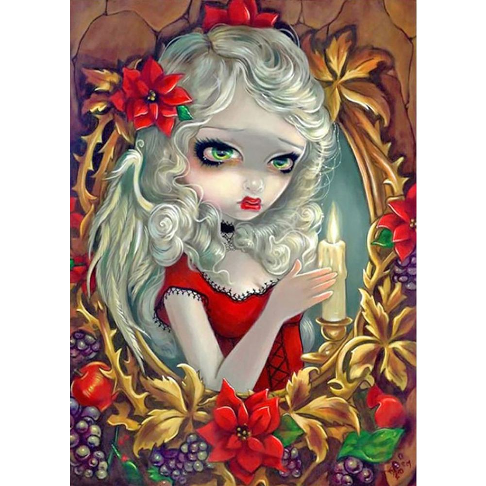 

Big Eyed Doll - 11CT Stamped Cross Stitch - 40*50CM, 501 Original