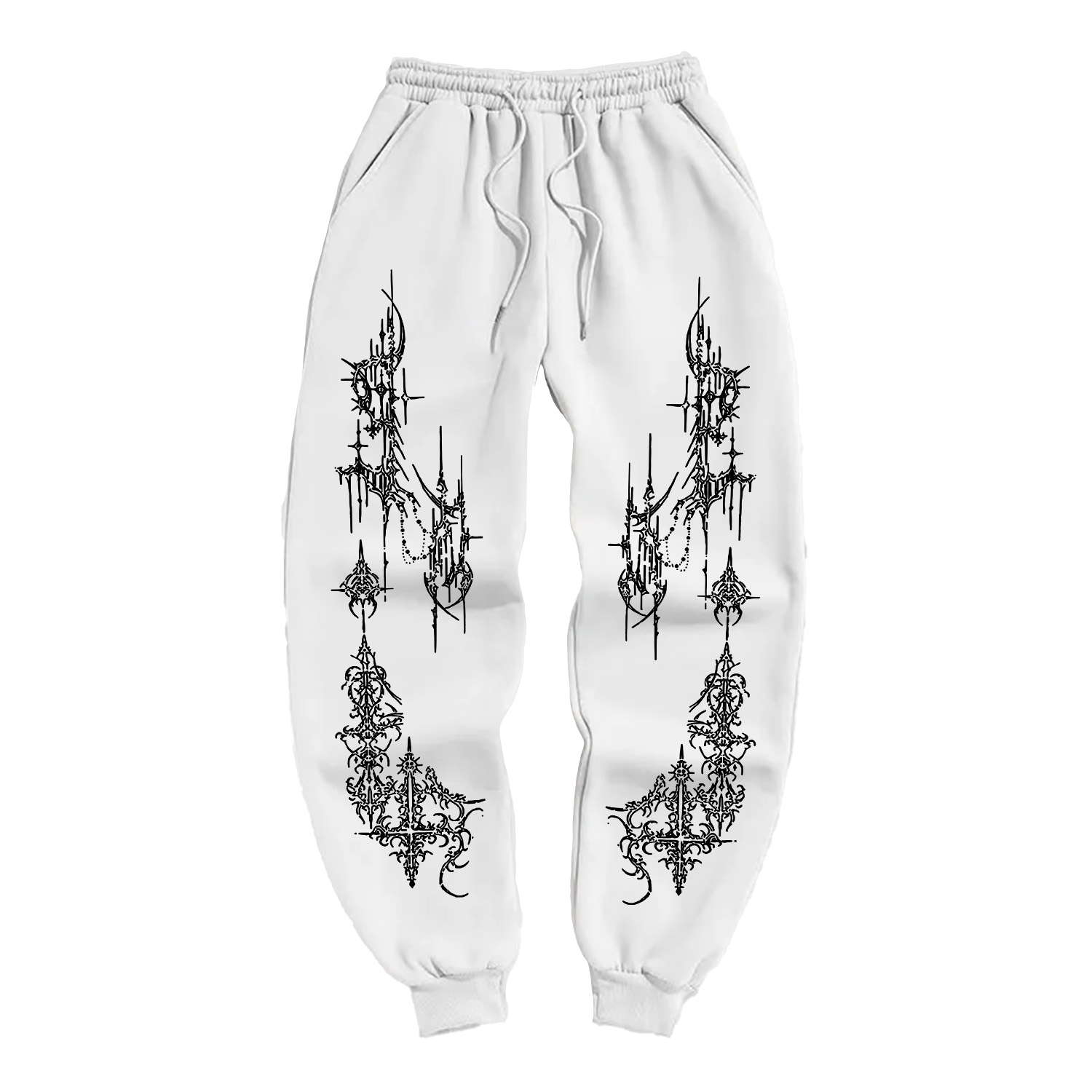 Gothic Cross & Ornament Print – Jogger