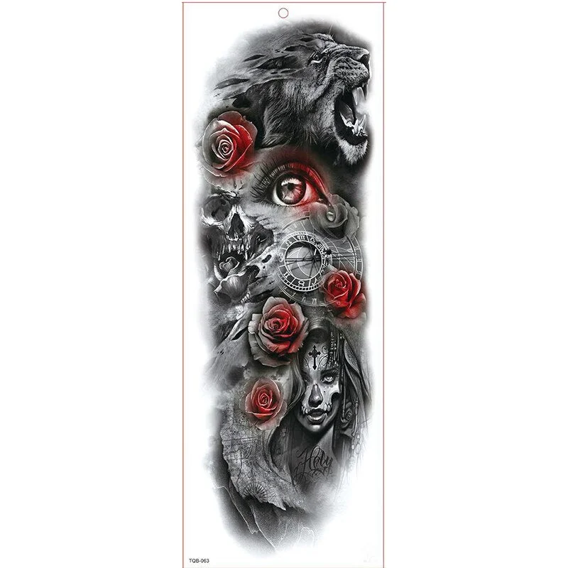 Large Arm Sleeve Tattoo Waterproof Temporary Tattoo Sticker Tiger Butterfly Men Full Flower Tatoo Body Art Tattoo Girl