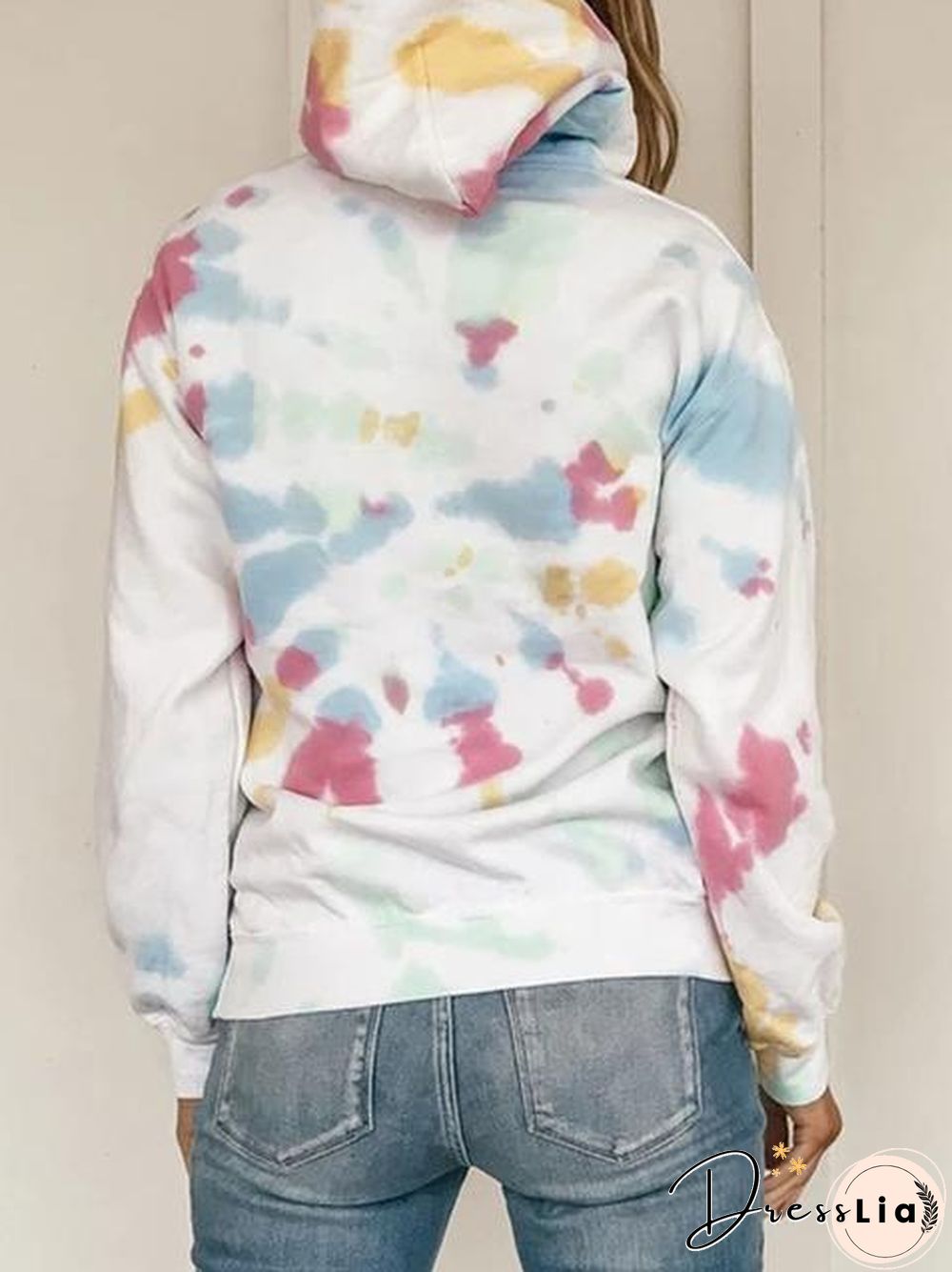Tie Dye Pattern Loose Hoodie Sweatshirt