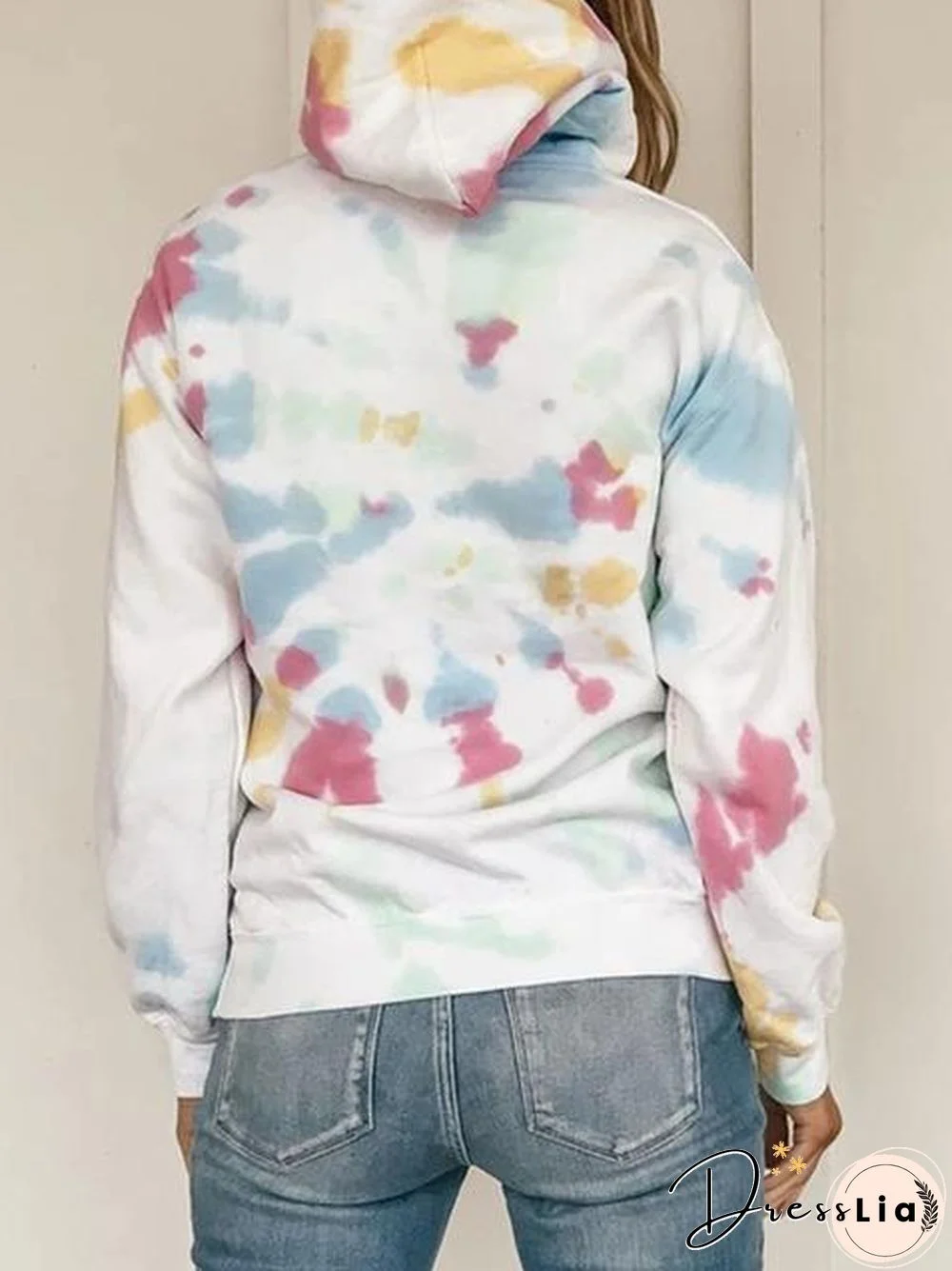 Tie Dye Pattern Loose Hoodie Sweatshirt