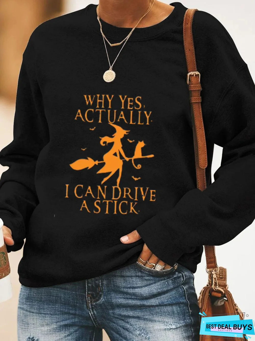 Casual Long Sleeve Round Neck Printed Top Sweatshirt