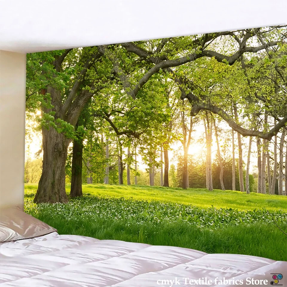 Beautiful Natural Forest Printed Large Wall Tapestry Cheap Hippie Wall Hanging Bohemian Wall Tapestries Mandala Wall Art Decor