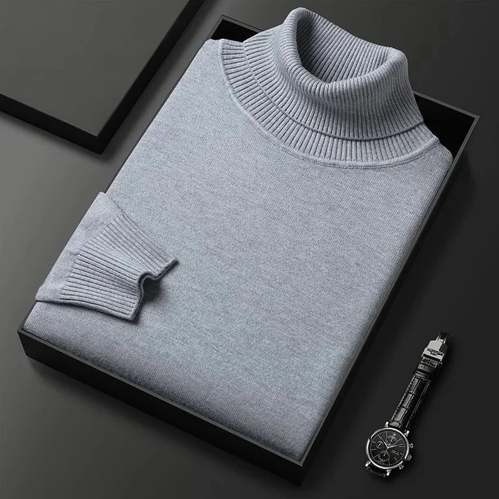 New Men's Solid Color Turtleneck Sweater