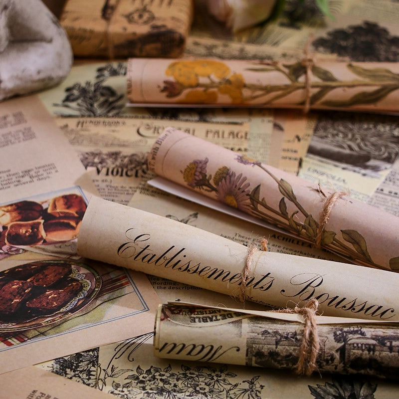 Vintage Material Paper Series Inspiration Diy Handbook Base Paper 8 Styles Retro Patterns For Journaling Scrapbooking Crafts