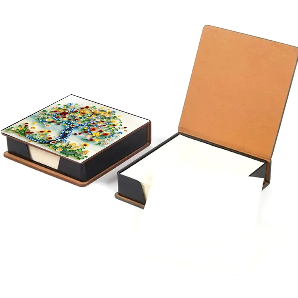 PU 5D Diamond Painting Kit Note Box DIY Diamond Art Notepad Box (Tree B)