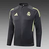 2025/2026 Real Madrid Long Zipped Jacket Dark Gray Football Shirt Set