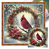 Christmas Wreath With Cardinals-11CT Stamped Cross Stitch 45*45cm/17.72*17.72in tapestrymarket