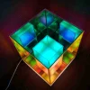Infinity Cube Table Lamp,3D Art Cube Acrylic lamp,Color Changing Lamp for Bedroom Living Room,Party Dinner Decor Creative Light