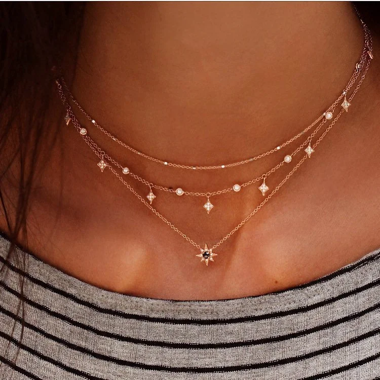 Shinning Stars Multi-layered Necklace
