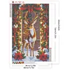 (Grande Taille) Cerf de No&euml;l-Peinture Diamant Ronde Compl&egrave;te-40*60CM
