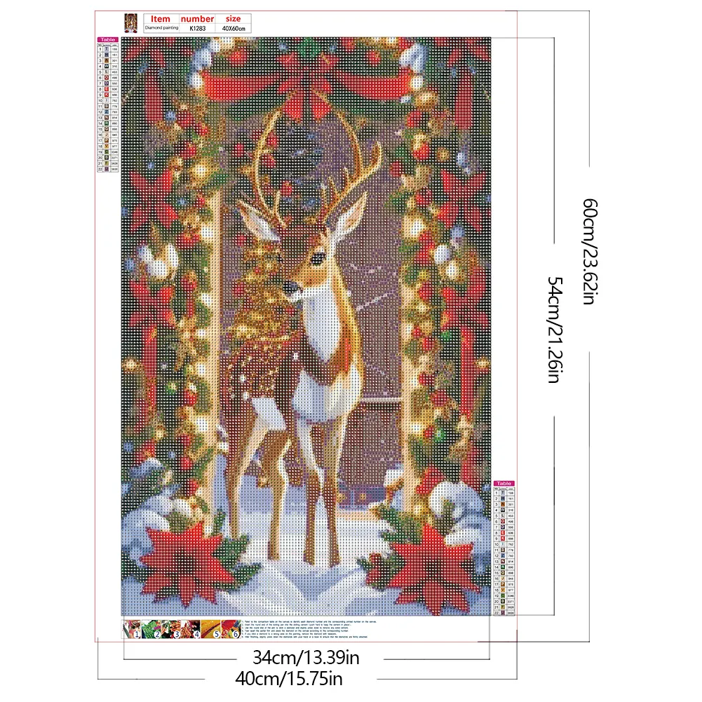 Diamond Painting - Full Round Drill - Christmas Elk(Canvas|40*60cm)