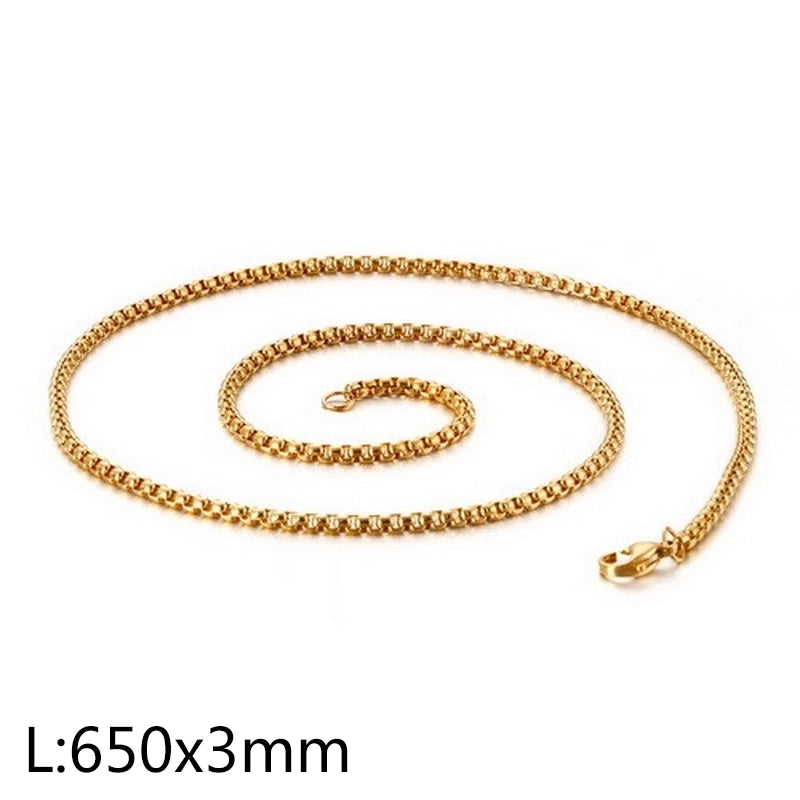Minimalist Geometric Titanium Steel Chain 18K Gold Plated Unisex Necklace