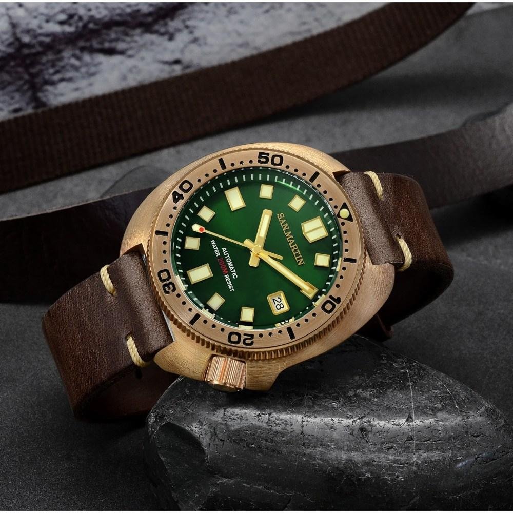 San Martin Bronze Captain Willard 6105 Turtle Watch SN047 San Martin Watch 