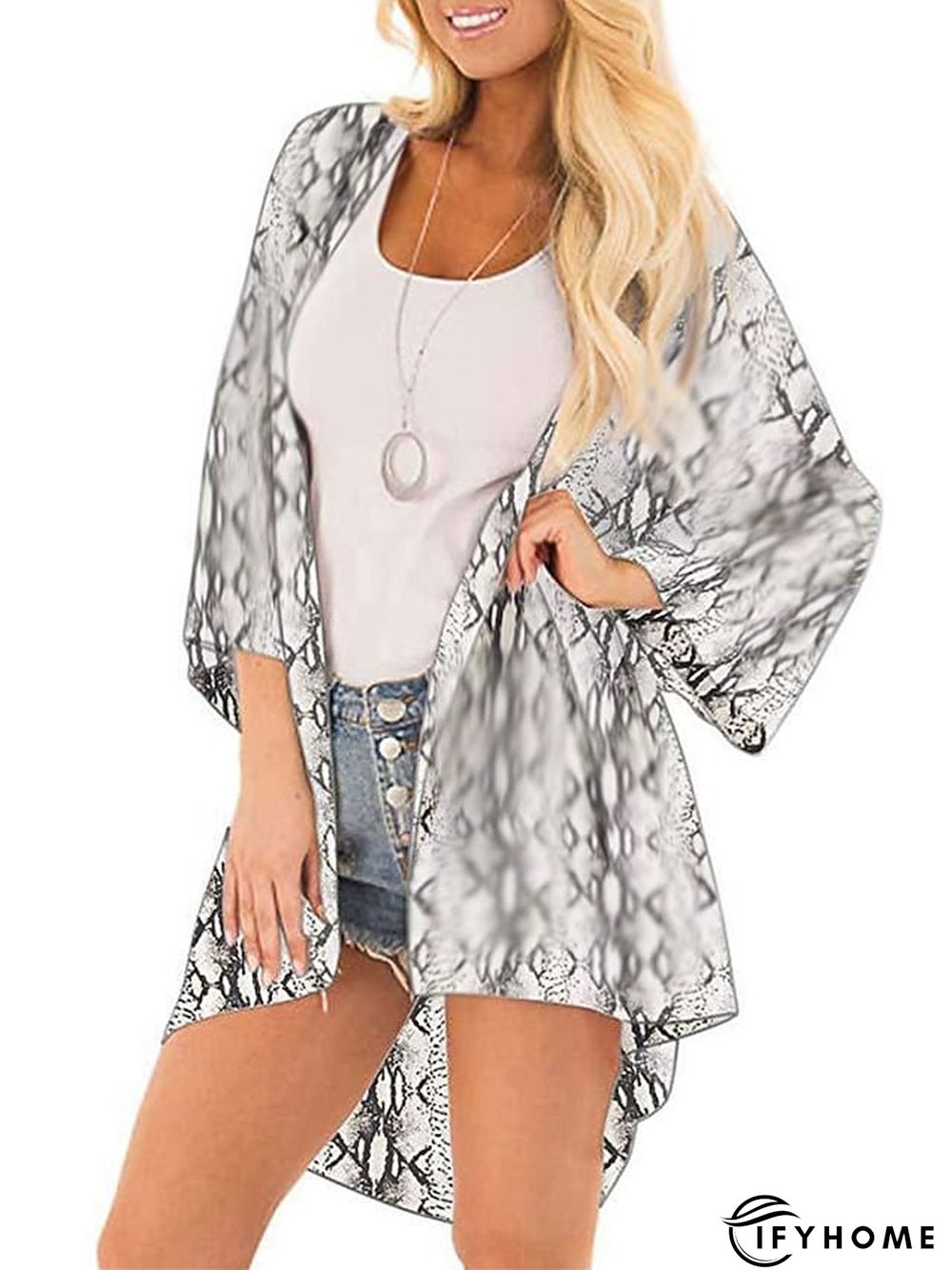 Women's Casual Jacket Causal Oversized Leaf Breathable Boho Regular Fit Outerwear 3/4 Length Sleeve Summer Pink S | IFYHOME