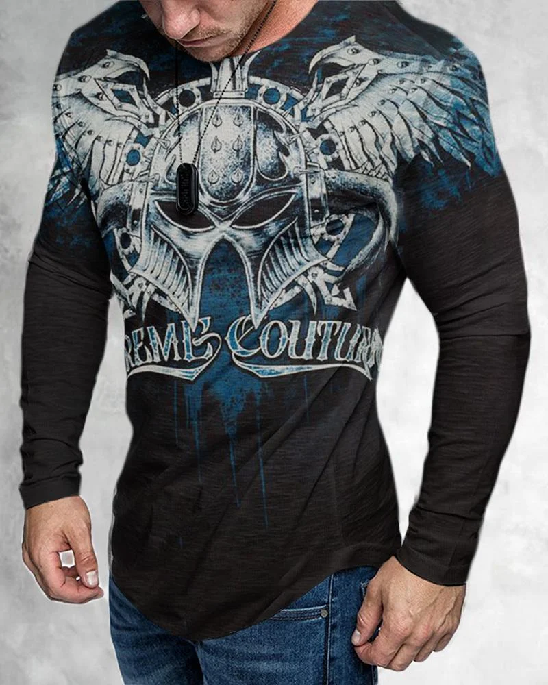 men's skull print long sleeves