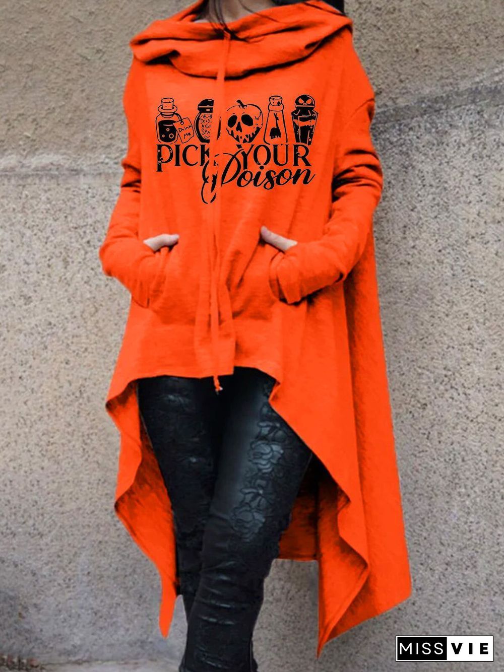 Halloween Pick Your Poison Print Long Sleeve Hoodies